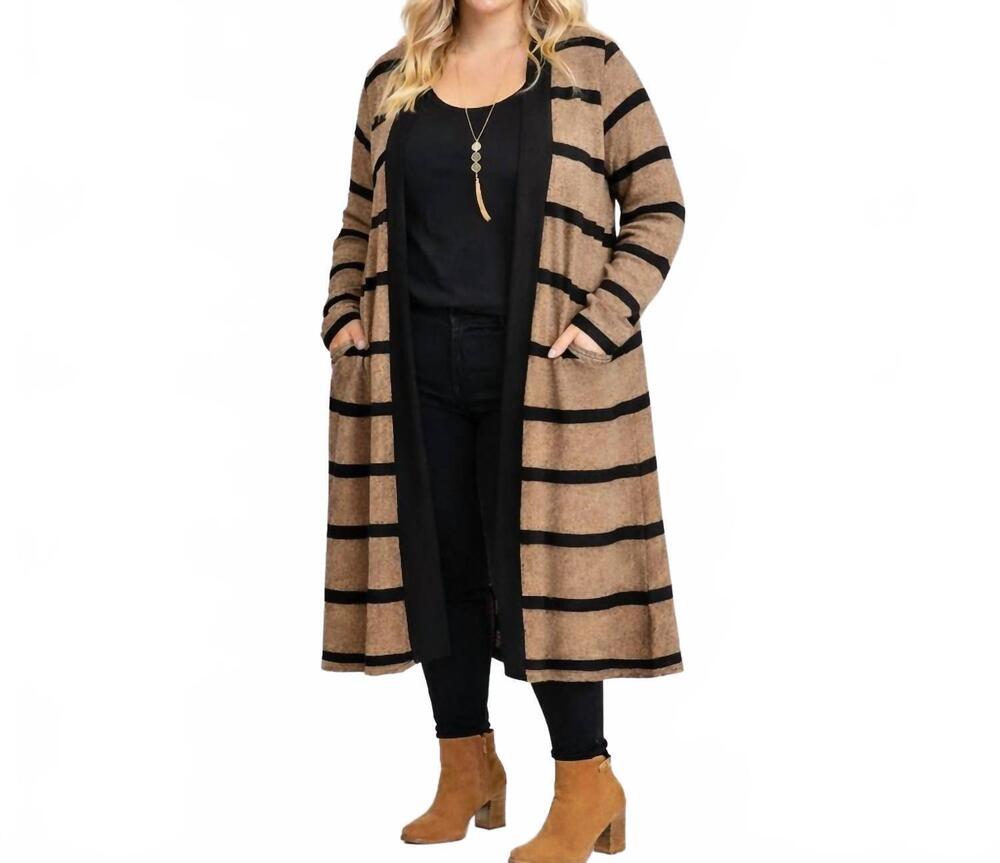 NEW STACCATO spring forward cardigan - plus in mocha